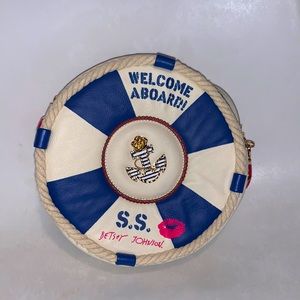 Betsey Johnson Kitsch Welcome Aboard Nautical Sailor Crossbody Bag Purse